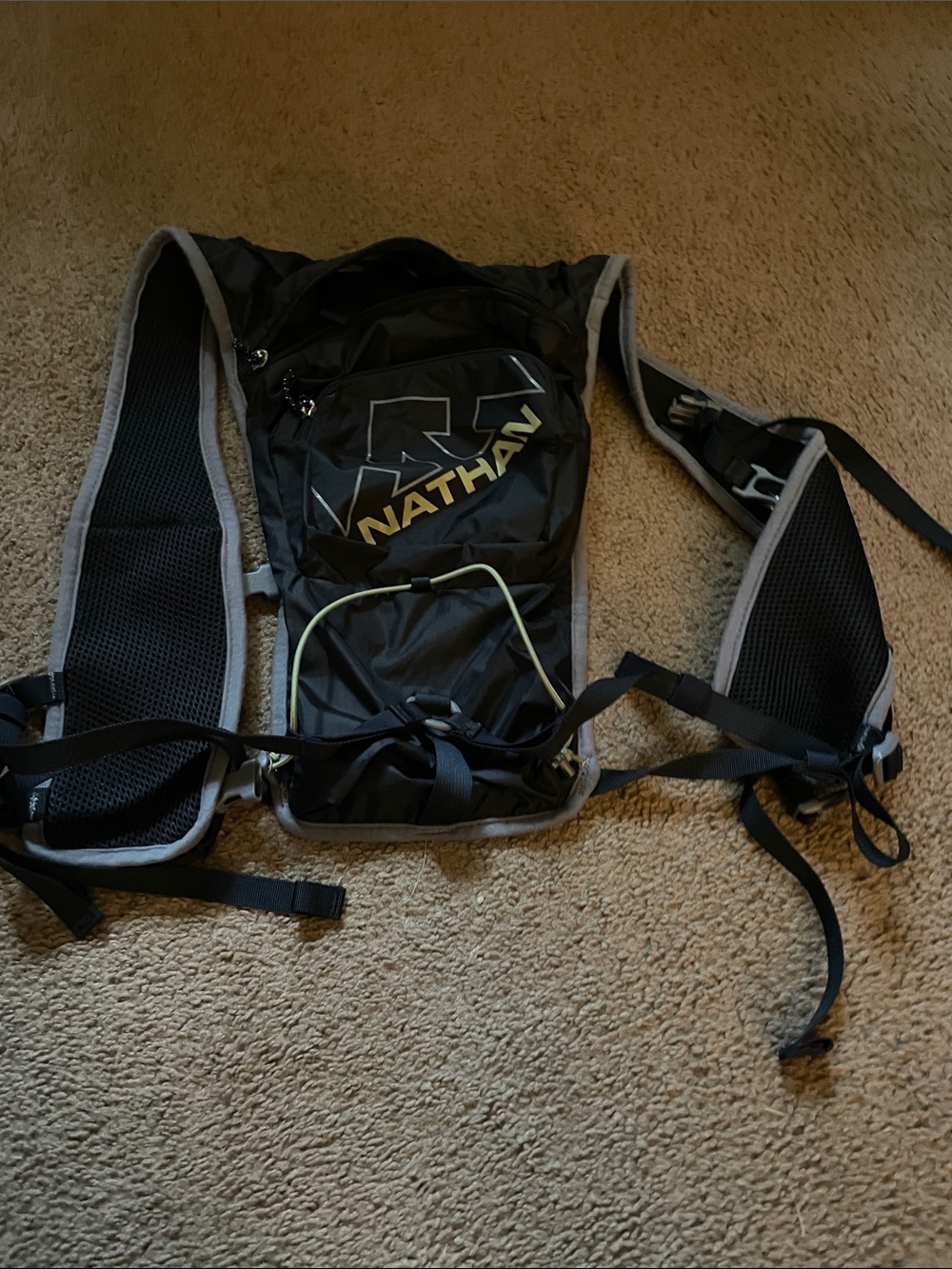 Natan Black Backpack with Reflective Gray Trim